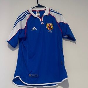 Adidas Blue Japan Soccer Shirt with White and Red Details